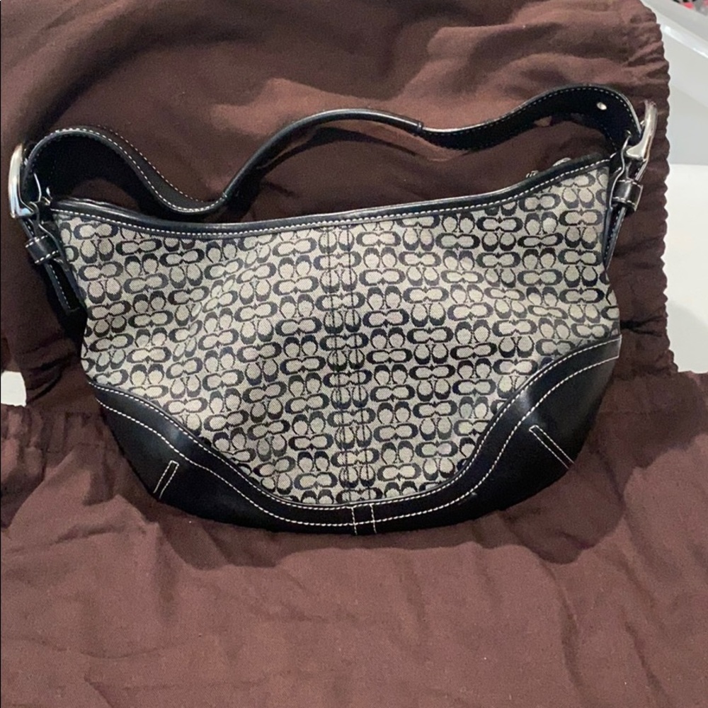 Coach black monogram bag